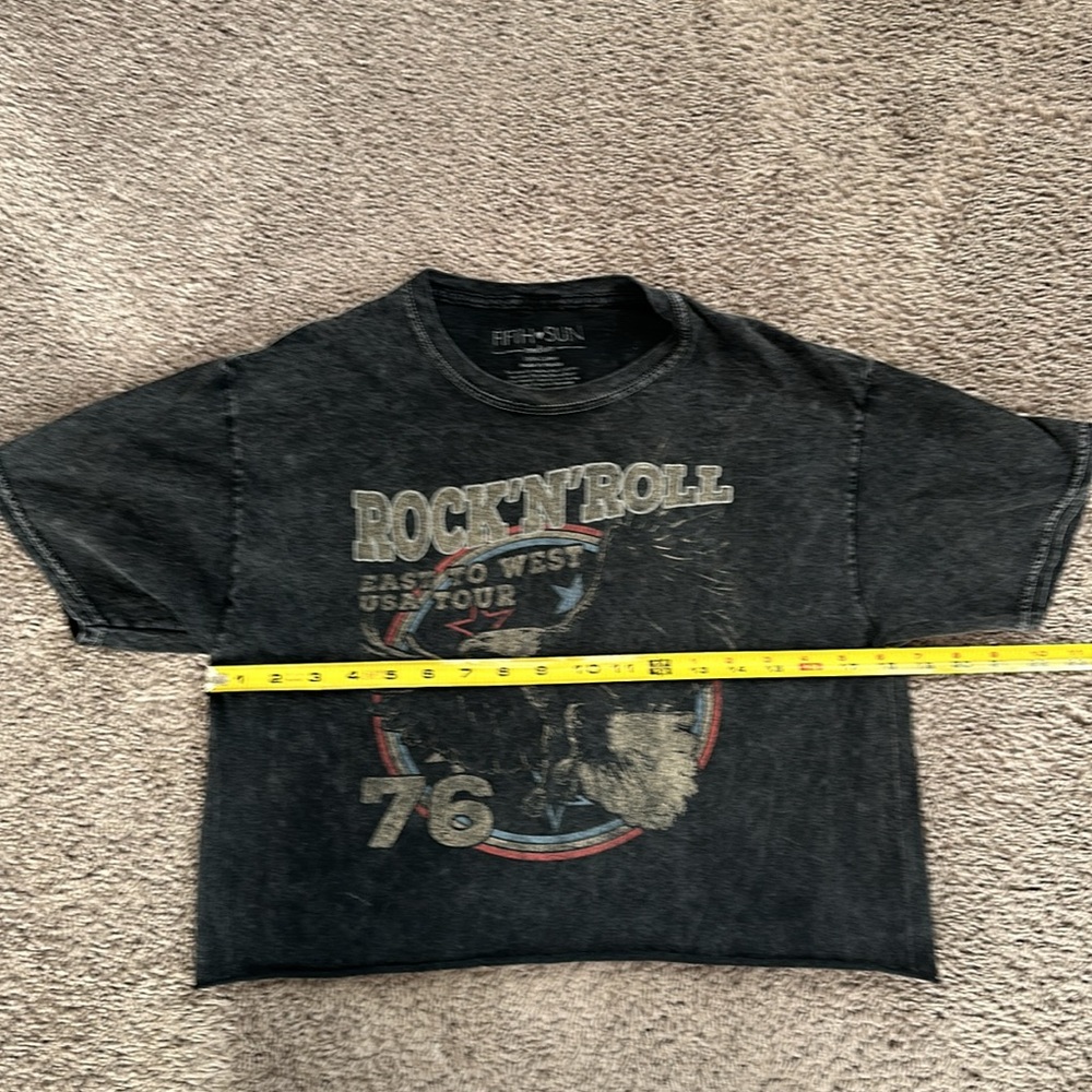 Fifth Sun Rock N Roll 1976 vintage style crop top with eagle easy to west tour - Picture 9 of 10
